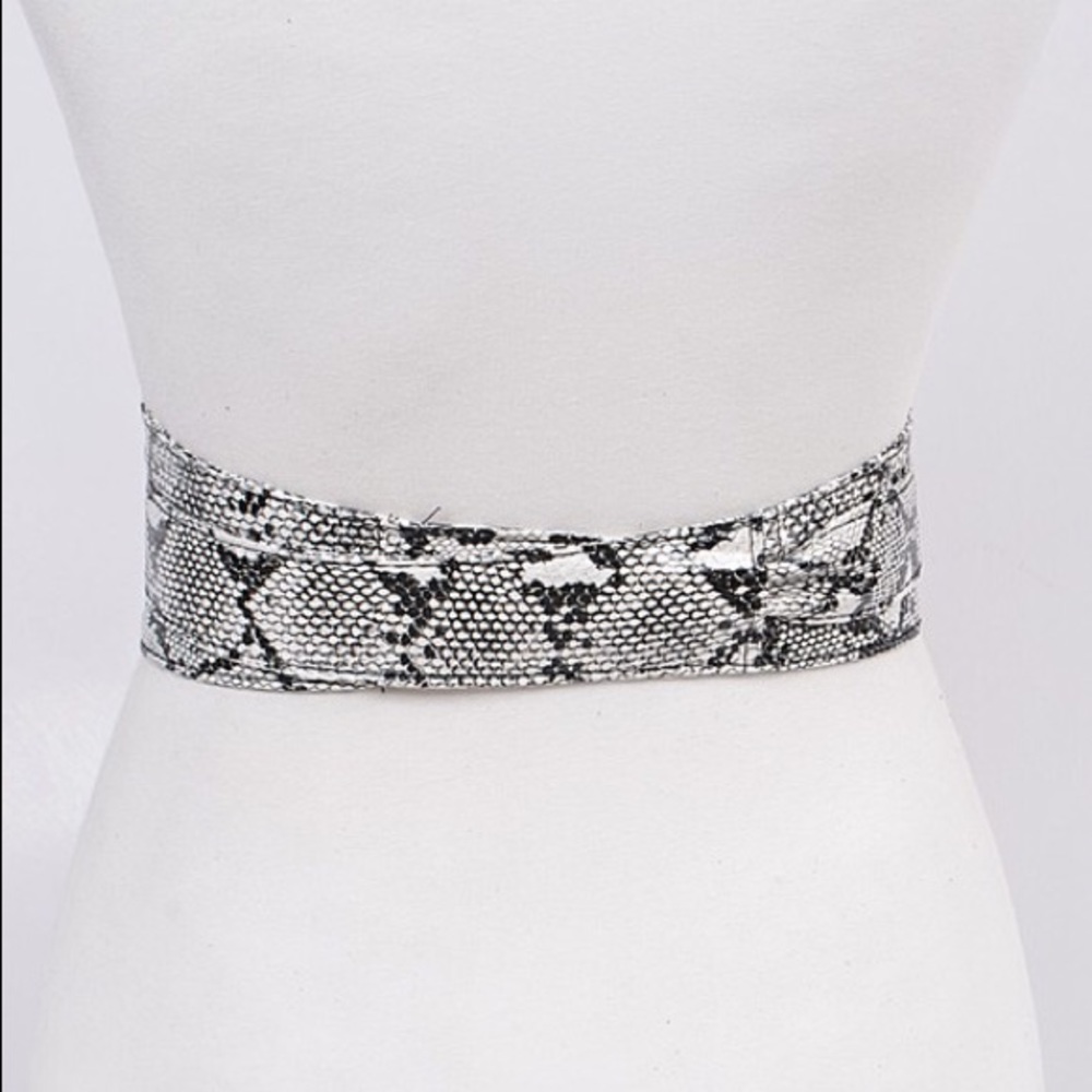 Python Animal Snakeskin Print FreeStyle Obi Statement Belt - Picture 2 of 3